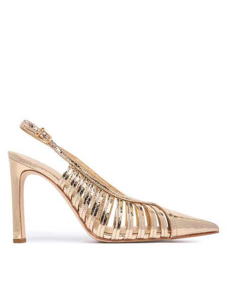 MICHAEL Michael Kors Szpilki Adriana 40T6ADHP1M Złoty. Żółte szpilki MICHAEL Michael Kors, bez wzorów, ze skóry, bez obcasa. Za 789.99 zł.