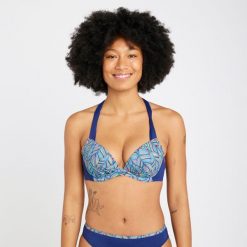 Góra kostiumu kąpielowego surfingowego damska Olaian Elena Foly. Bikini damskie OLAIAN, bez wzorów. Za 79.99 zł.
