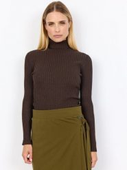 Soyaconcept® Damski sweter z dzianiny - Dollie Kobiety wiskoza brązowy jednolity, L. Brązowe swetry klasyczne damskie l, z dzianiny, bez kołnierzyka. Za 249.95 zł.