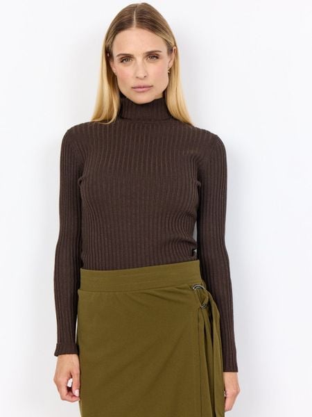 Soyaconcept® Damski sweter z dzianiny - Dollie Kobiety wiskoza brązowy jednolity, L. Brązowe swetry klasyczne damskie l, z dzianiny, bez kołnierzyka. Za 249.95 zł.