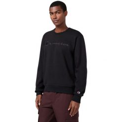 Bluza męska Champion Crewneck Sweatshirt czarna 220272 KK001. Czarne bluzy bez kaptura męskie CHAMPION, m, z bawełny. Za 179.00 zł.
