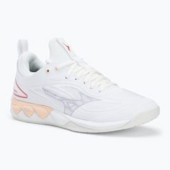 Buty do siatkówki damskie Mizuno Wave Luminous 3. Białe buty sportowe na co dzień damskie Mizuno, bez wzorów, z gumy, na fitness i siłownię, mizuno wave. Za 369.99 zł.