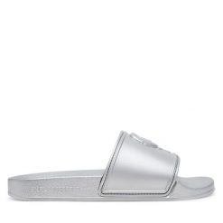 Klapki KARL LAGERFELD. Szare klapki damskie Karl Lagerfeld, bez wzorów, bez obcasa. Za 359.99 zł.