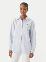Tommy Hilfiger Koszula WW0WW46111 Niebieski jasny Regular Fit. Niebieskie koszule damskie Tommy Hilfiger, bez wzorów, z bawełny, bez kołnierzyka, bez ramiączek. Za 409.99 zł.