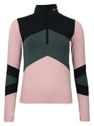 Peak Mountain Koszulka funkcyjna "Athos" w kolorze jasnoróżowo-czarnym rozmiar: XL. Czarne bluzki sportowe damskie Peak Mountain, xl, z materiału, bez kołnierzyka, bez ramiączek. Za 130.81 zł.