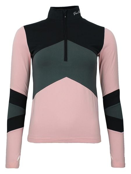 Peak Mountain Koszulka funkcyjna "Athos" w kolorze jasnoróżowo-czarnym rozmiar: XL. Czarne bluzki sportowe damskie Peak Mountain, xl, bez wzorów, z materiału, bez ramiączek. Za 126.75 zł.