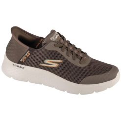 Buty sportowe Sneakersy męskie, Slip-Ins: Go Walk Flex - Hands Up. Brązowe buty sportowe na co dzień męskie Skechers, bez zapięcia, trekkingowe. Za 299.99 zł.