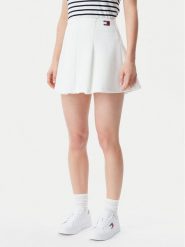 Tommy Jeans Spódnica mini Badge DW0DW20268 Écru Regular Fit. Spódniczki damskie Tommy Jeans, s, bez wzorów, z bawełny, mini. Za 189.99 zł.