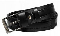 Pasek męski Rovicky [D] PRS-06-BGE czarny. Czarne paski męskie ROVICKY, bez wzorów, ze skóry, klasyczne. Za 48.99 zł.