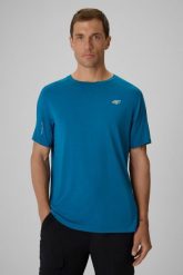 Koszulka trekkingowa regular szybkoschnąca męska 4F 4FRSS26TFTSM2018. Niebieskie t-shirty sportowe męskie 4f, l, z elastanu, bez ramiączek. Za 119.99 zł.