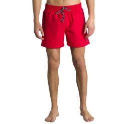 Plaża Potrzebuje męskich spodenek kąpielowych. Czerwone szorty męskie LEONE 1947 APPAREL, bez wzorów, z tkaniny, sportowe. Za 116.20 zł.