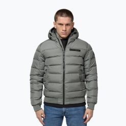 Kurtka zimowa męska Pitbull Dillon Quilted Hooded. Szare kurtki męskie PITBULL, na zimę, l, bez wzorów, z syntetyku, bez kaptura. Za 329.99 zł.