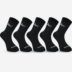 Skarpetki fitness Reebok wysokie 5 par. Skarpetki damskie Reebok, bez wzorów, z materiału. Za 69.99 zł.