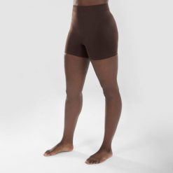 Spodenki do tańca nowoczesnego damskie Starever bezszwowe. Brązowe szorty damskie STAREVER, bez wzorów, z elastanu, sportowe. Za 39.99 zł.