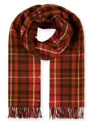 Lanerossi Wełniany szal w kolorze czerwono-pomarańczowym - 200 x 65 cm rozmiar: onesize. Czerwone szaliki i kominy damskie Lanerossi, bez wzorów, z materiału. Za 165.99 zł.