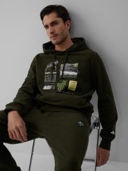 4F Bluza dresowa regular z kapturem męska - khaki M. Brązowe bluzy z kapturem męskie 4f, m, z dresówki. Za 199.99 zł.