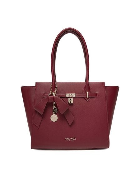 Nine West Torebka CEO-Chelsea-Charm-III-LX10186 Bordowy. Czerwone torebki klasyczne damskie Nine West, bez wzorów, z materiału, bez dodatków. Za 369.99 zł.