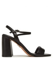 Steve Madden Sandały Mareena SM11003691 Czarny. Czarne sandały damskie Steve Madden, bez wzorów, ze skóry, bez obcasa, na słupku. Za 319.99 zł.