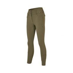 Damskie spodnie jeździeckie o pełnej przyczepności Kingsland Kimi. Zielone spodnie materiałowe damskie KINGSLAND, bez wzorów, z tkaniny, eleganckie. Za 794.50 zł.