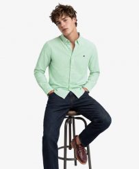 Superdry Koszula Preppy Oxford z długim rękawem - Organic Cotton, Miętowy pasek. Zielone koszule damskie Superdry., xl, bez wzorów, z bawełny, bez kołnierzyka, bez ramiączek. Za 281.95 zł.