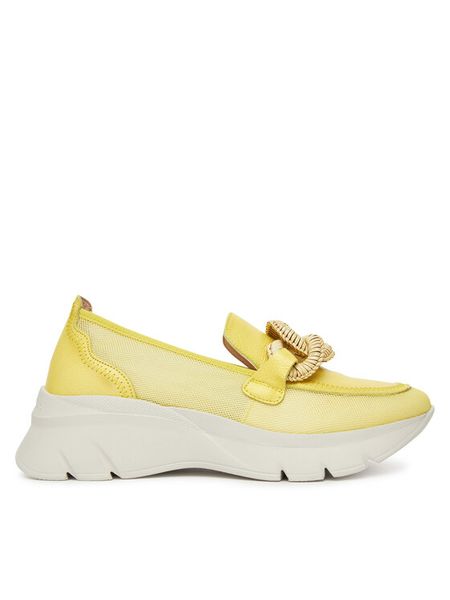 Hispanitas Półbuty Habana HV254050 Żółty. Żółte półbuty damskie Hispanitas, bez wzorów, ze skóry, bez obcasa, na płaskiej podeszwie. Za 359.99 zł.