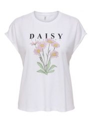 ONLY Koszulka w kolorze białym rozmiar: XL. Białe bluzki damskie Only, xl, bez wzorów, bez kołnierzyka, bez ramiączek. Za 65.69 zł.