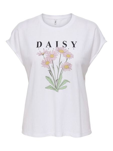 ONLY Koszulka w kolorze białym rozmiar: XL. Białe bluzki damskie Only, xl, bez wzorów, bez kołnierzyka, bez ramiączek. Za 65.85 zł.