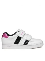 Geox Sneakersy J Eclyper Girl J45LRA 000BC C0404 M Biały. Białe buty sportowe dziewczęce Geox, bez wzorów, ze skóry, bez zapięcia. Za 119.99 zł.