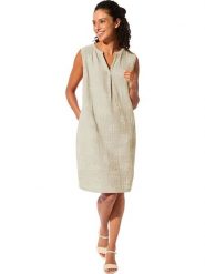 WITT WEIDEN Sukienka w kolorze beżowym rozmiar: 48. Brązowe sukienki damskie WITT WEIDEN, na co dzień, bez wzorów, z bawełny, bez kołnierzyka, bez ramiączek, midi, proste. Za 69.99 zł.