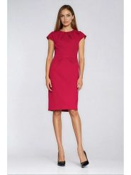 Nife Sukienka w kolorze czerwonym rozmiar: 40. Czerwone sukienki damskie Nife, bez wzorów, bez kołnierzyka, bez ramiączek, midi. Za 175.26 zł.