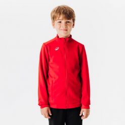 Bluza piłkarska dla dzieci Kipsta Essential Club na suwak. Czerwone koszulki dziewczęce KIPSTA, m, bez wzorów, z dresówki, bez ramiączek. Za 59.99 zł.