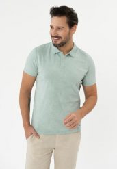 Koszulka polo z wzorem O-KOBALT. Zielone koszulki polo męskie Volcano, m, bez wzorów, z bawełny, bez ramiączek. Za 99.99 zł.