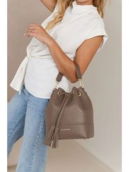 Lia Biassoni Skórzana torebka "Ancinale" w kolorze szarobrązowym - 25 x 27 x 17 cm rozmiar: onesize. Brązowe torebki klasyczne damskie Lia Biassoni, bez wzorów, z materiału, bez dodatków. Za 295.99 zł.