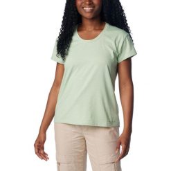 Koszulka sportowa damska Columbia Sun Trek Short Sleeve Tee z krótkim rękawem. Czerwone bluzki sportowe damskie Columbia, na lato, s, bez wzorów, z bawełny, bez ramiączek. Za 171.00 zł.