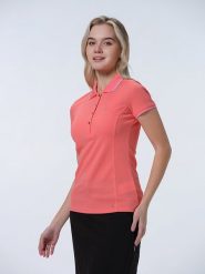 LUHTA Koszulka "Kivimaa" w kolorze łososiowym rozmiar: XL. Pomarańczowe bluzki damskie Luhta, xl, bez wzorów, bez kołnierzyka, bez ramiączek. Za 96.60 zł.