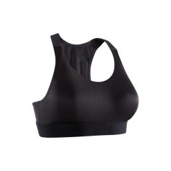 Stanik fitness kardio 500 czarny. Czarne biustonosze sportowe damskie DOMYOS, bez wzorów, z elastanu. Za 49.99 zł.