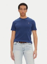 Polo Ralph Lauren T-Shirt 710740727092 Granatowy Custom Slim Fit. Niebieskie koszulki polo męskie Polo Ralph Lauren, m, bez wzorów, z bawełny, bez ramiączek. Za 249.99 zł.