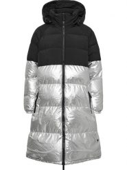 TicketWOMAN Płaszcz pikowany "Celine" w kolorze srebrno-czarnym rozmiar: 34. Czarne płaszcze damskie TicketWOMAN, bez wzorów. Za 347.99 zł.