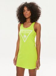 Guess Sukienka plażowa E3GP03 JA914 Zielony Regular Fit. Zielone sukienki damskie Guess, na plażę, na lato, xs, z aplikacjami, z bawełny, bez kołnierzyka, bez ramiączek. Za 139.99 zł.