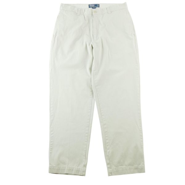 Second life - Spodnie chino męskie W35/L32 - Stan bardzo dobry. Białe spodnie materiałowe męskie Ralph Lauren, bez wzorów, z materiału, eleganckie. Za 170.36 zł.
