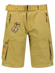 Geographical Norway Bermudy "Paintball" w kolorze oliwkowym rozmiar: XL. Zielone szorty męskie Geographical Norway, z aplikacjami, z bawełny. Za 110.04 zł.
