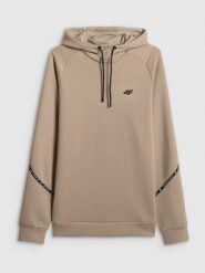 4F Bluza dresowa regular z kapturem męska - beżowa XL. Brązowe bluzy z kapturem męskie 4f, m, z dresówki. Za 199.99 zł.