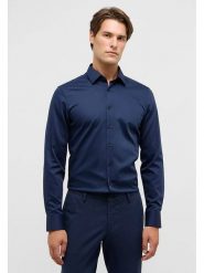 Eterna Koszula - Slim fit - w kolorze granatowym rozmiar: 41. Niebieskie koszule męskie Eterna, bez wzorów, z bawełny, bez kołnierzyka, bez ramiączek. Za 121.51 zł.