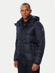 Guess Kurtka zimowa M6BL43 W4155 Granatowy Regular Fit. Niebieskie kurtki męskie Guess, na zimę, m, z aplikacjami, z syntetyku, bez kaptura. Za 954.99 zł.