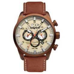 Zegarek Męski Timberland TDWGF2100604. Brązowe zegarki męskie Timberland, ze stali. Za 620.10 zł.