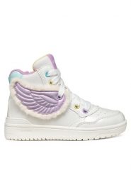 Geox Sneakersy J Washiba Girl J66HXA 0NFKN C0761 D Biały. Białe buty sportowe dziewczęce Geox, bez wzorów, ze skóry, bez zapięcia. Za 299.99 zł.