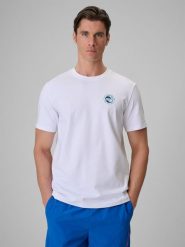 4F T-shirt regular z nadrukiem męski - biały XL. Białe t-shirty męskie 4f, m, bez wzorów, z bawełny, bez kołnierzyka. Za 69.99 zł.
