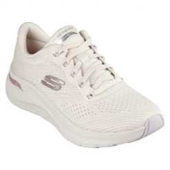 Buty do chodzenia damskie Skechers Arch Fit 2.0 Big League. Białe buty sportowe na co dzień damskie Skechers, bez wzorów, z materiału, trekkingowe. Za 513.00 zł.