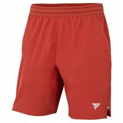 Męskie spodenki tenisowe Tecnifibre Team Stretch Short. Czerwone szorty męskie TECNIFIBRE, bez wzorów, sportowe. Za 119.99 zł.