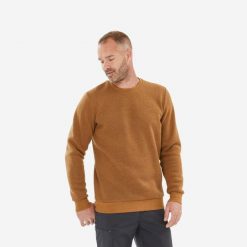 Sweter turystyczny męski Quechua NH150. Brązowe swetry męskie QUECHUA, l, bez wzorów, z dzianiny, bez kołnierzyka. Za 59.99 zł.